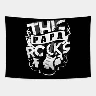 'This Papa Rocks' Cool Rock n Roll Father's Day Gift Tapestry