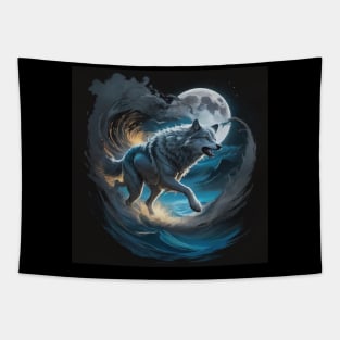 Epic Wolf Ripping Tapestry