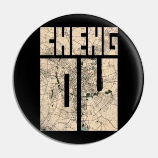 Chengdu, China City Map Typography - Vintage Pin