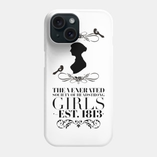 Pride And Prejudice Jane Austen Silhoutte The Venerated Society of Headstrong Girls With Bird Sillhouttes Phone Case