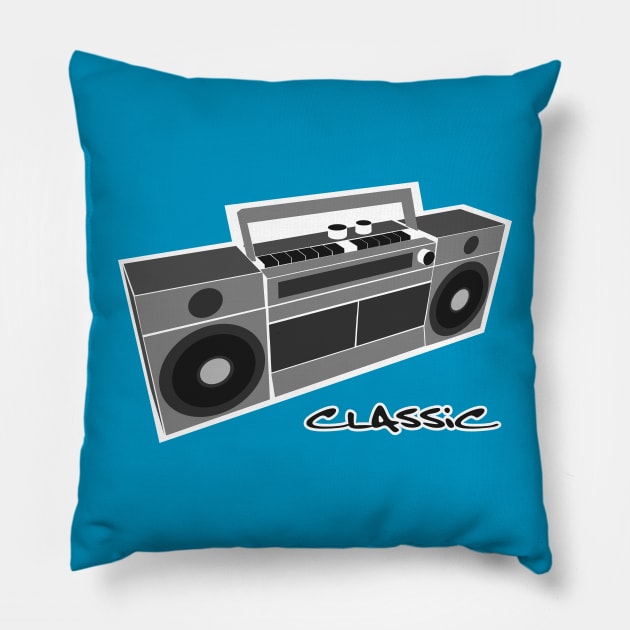 Classic Boom Box Pillow by Blasé Splee Design : Detroit