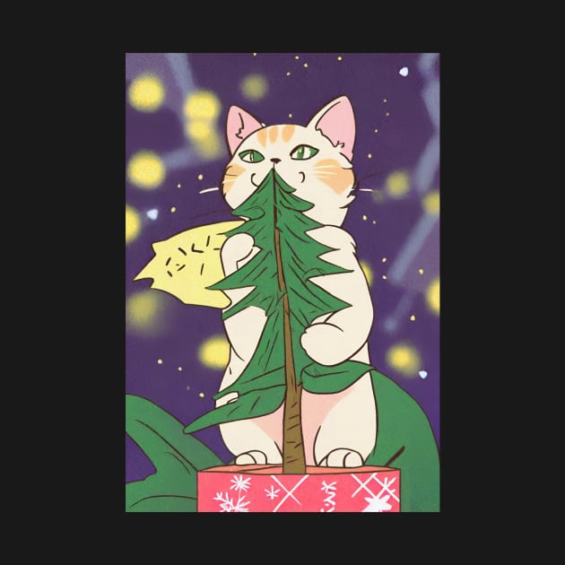 Meowy Christmas Happy Cat Year Funny Christmas Cat Lover by abahanom