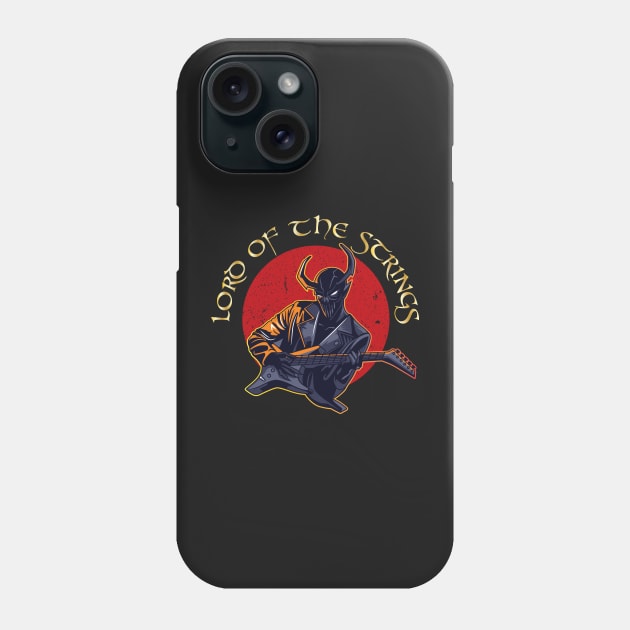 Lord Of The Strings - Demon Guitar Player - Heavy Metal Rock Guitarist Phone Case by WIZECROW