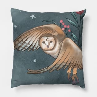 Flying Owl Art Pillow