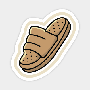 Men Footwear Single Slipper Shoe Sticker design vector. Men fashion object icon concept. Boys Outdoor shoe sticker vector design. Flip flop icon or Slipper logo design. Magnet