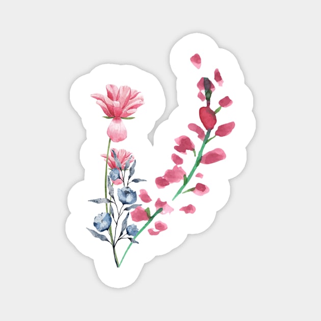 Beautiful autumn flowers Magnet by GrafDot