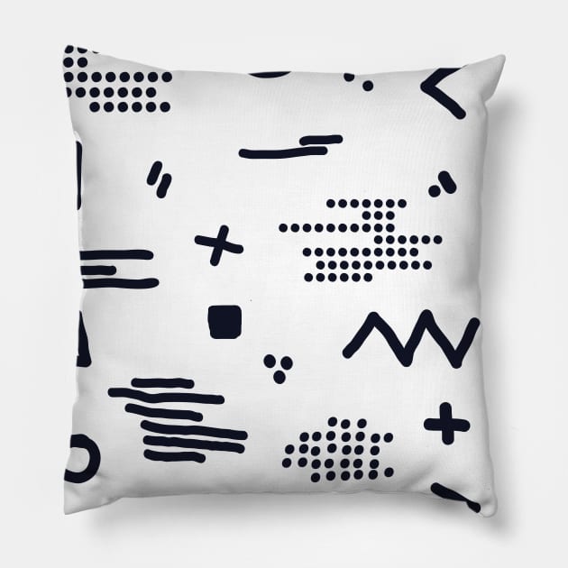 Modern hand draw colorful abstract seamless pattern Pillow by Olga Berlet