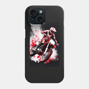 Dirt Bike With Red and Black Paint Splash Design Phone Case