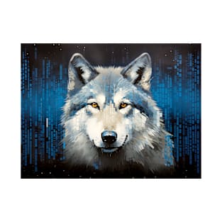 Wolf Animal Art Decor Paint Mosaic T-Shirt