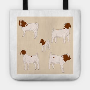 Boer Goats Pattern Cream Tote