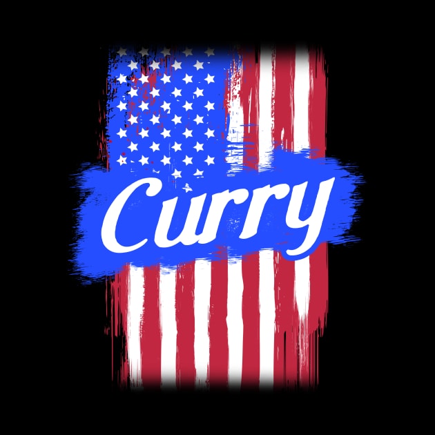 American Flag Curry Family Gift T-shirt For Men Women, Surname Last Name by darius2019