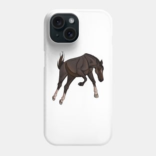 Autumn Dark Bay mare playing in the Field Phone Case