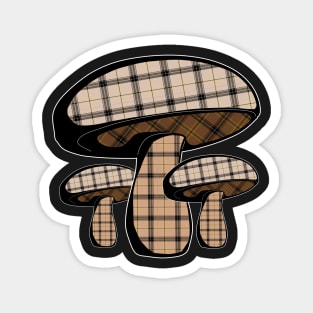 Cute Plaid Cottagecore Mushroom Vintage Magnet