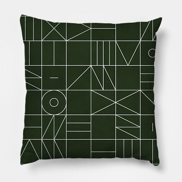 My Favorite Geometric Patterns No.6 - Deep Green Pillow by ZoltanRatko