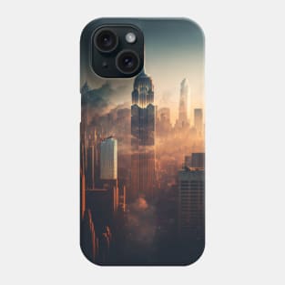 New York skyline in fog Phone Case