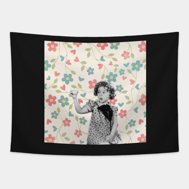 Shirley Temple Tea Time Tapestry by RetroSalt