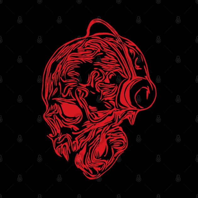 SKULL WITH HEADPHONES by LastViewGallery