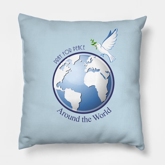 Pray for Peace Around the World Pillow by numpdog