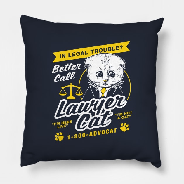 I'm Not A Cat Filter Lawyer Pillow by claudirons