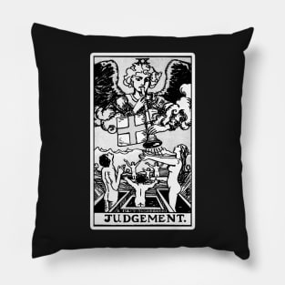 XX. Judgement Tarot Card | Black and white Pillow