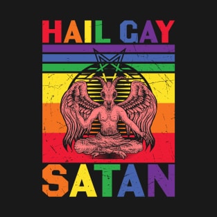 LGBTQ Rainbow Flag Hail Gay Satan Funny Pride Month LGBTQ T-Shirt