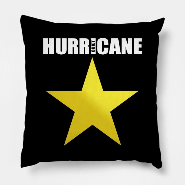 In the I of a Hurricane There is Quiet | Hamilton Fan Pun Pillow by AmandaPandaBrand