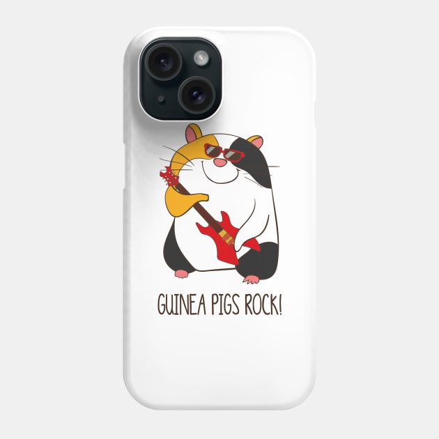 Guinea Pigs Rock, Funny Cute Pet Guinea Pig Phone Case by Dreamy Panda Designs