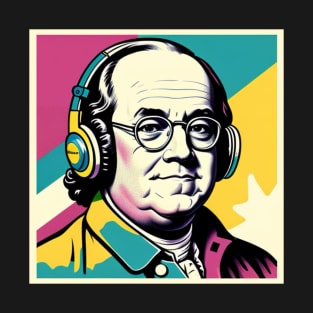 Benjamin Franklin 90s Retro Colors Music Genius Art T-Shirt