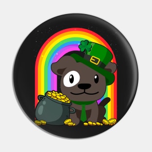 French Bulldog Rainbow Irish Clover St Patrick Day Dog Gift print Pin