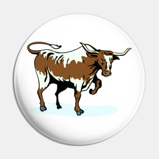 Texas Longhorn Bull Retro Pin