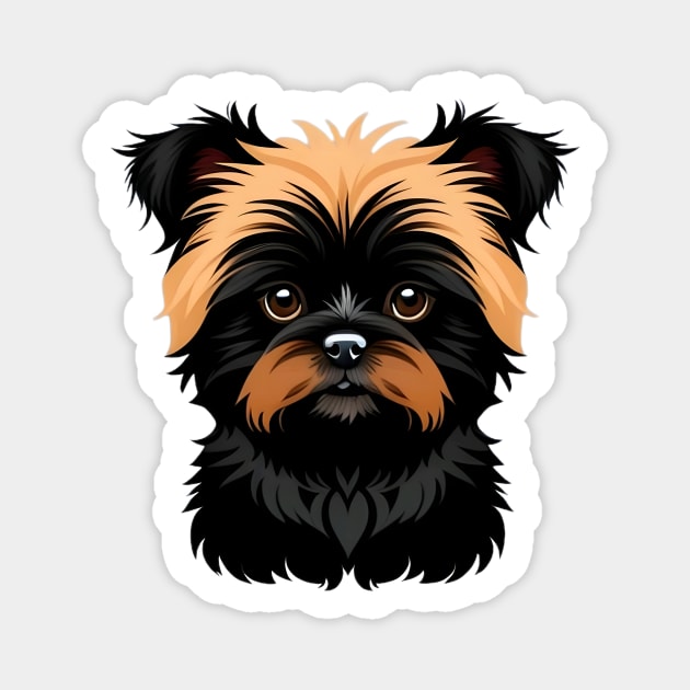 Head affenpinscher dog pet portrait cartoon vector illustration Magnet by art poo