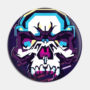 Skull retro80s Pin