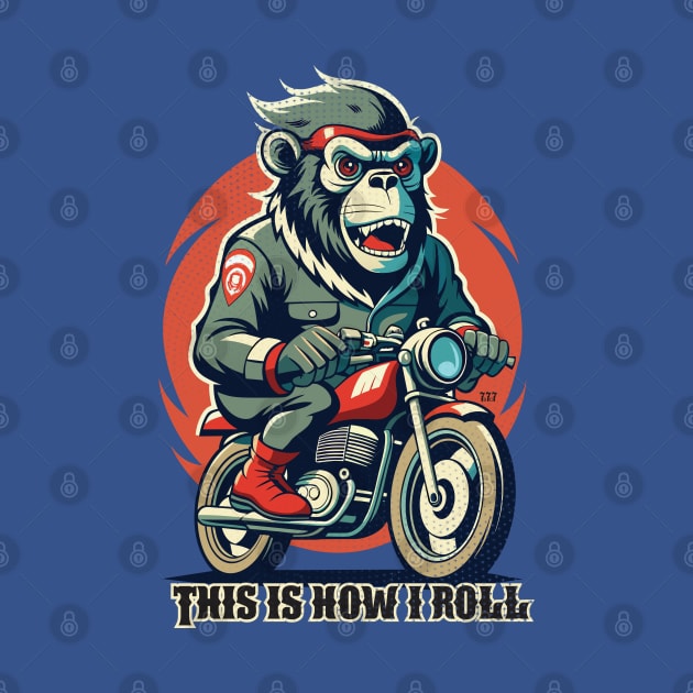 Retro Gorilla Motorcycle by Surrealcoin777