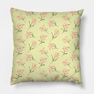 Lily Flowers Pattern Pillow