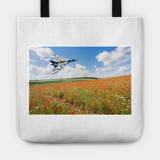 Avro Vulcan B2 bomber over a field of red poppies Tote