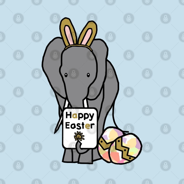 Happy Easter Bunny Ears on an Elephant by ellenhenryart