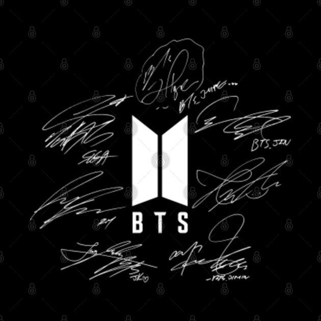 BTS - Logo with new Signatures 2020 (black) - Bts - Phone Case | TeePublic