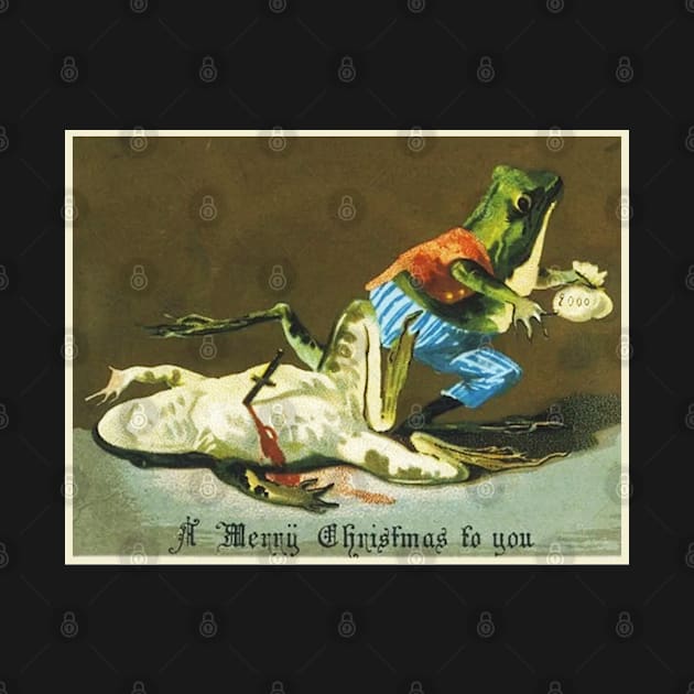 Scandalous Frog Murder - Victorian Christmas Card by skittlemypony