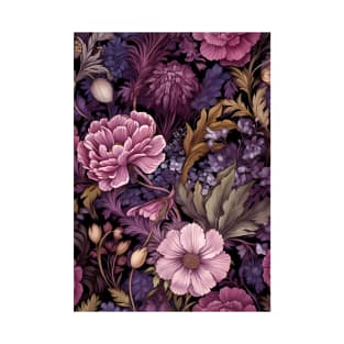 Purple Forest Flowers in the Style of William Morris T-Shirt