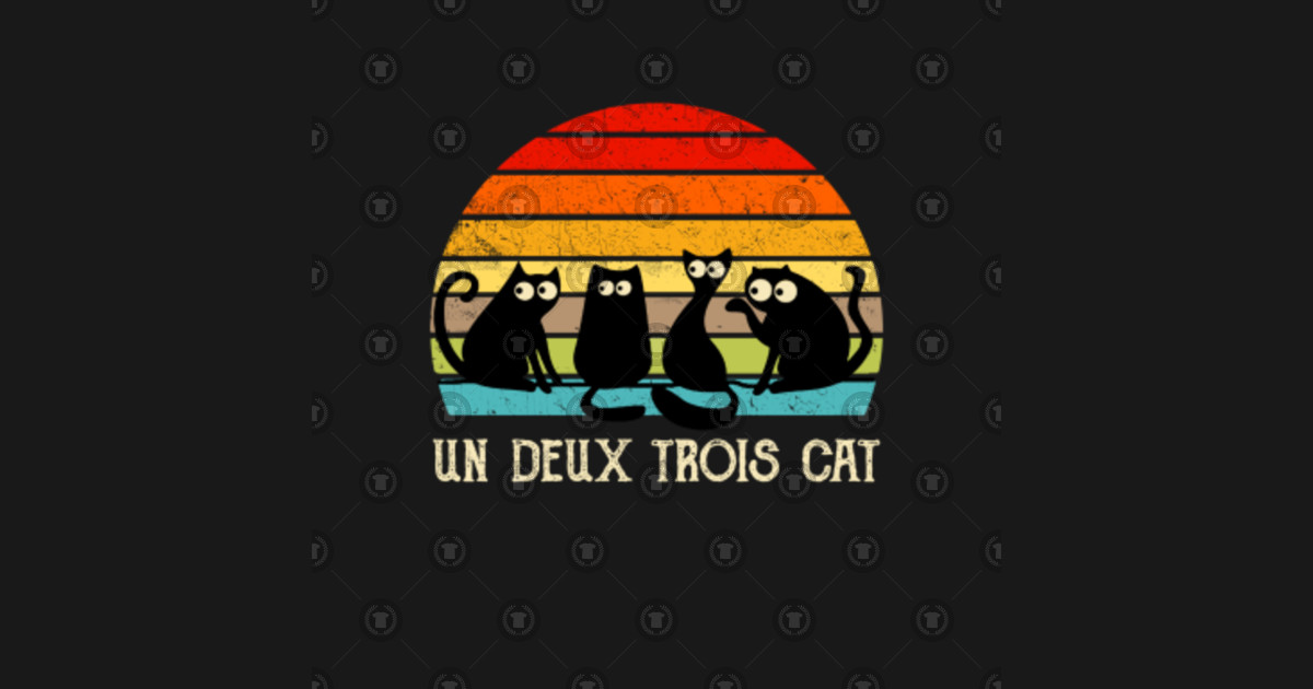 Un Deux Trois Cat Vintage - Cat - Sticker | TeePublic