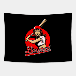 Baseball Girl Tapestry