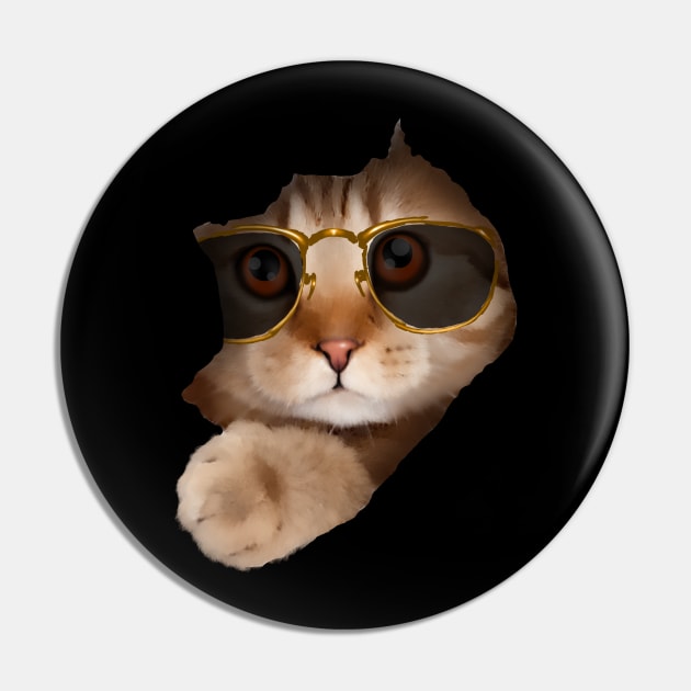Funny Cat ripping through, Cat Lover Pin by dukito