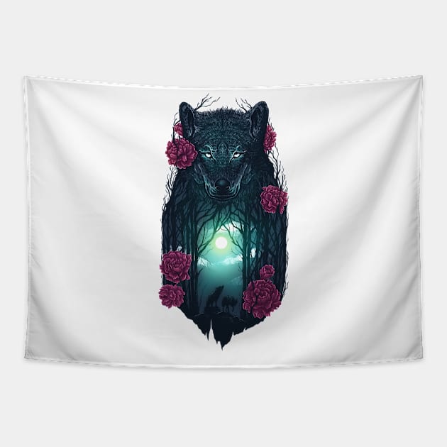 Running With The Wolves Tapestry by opawapo