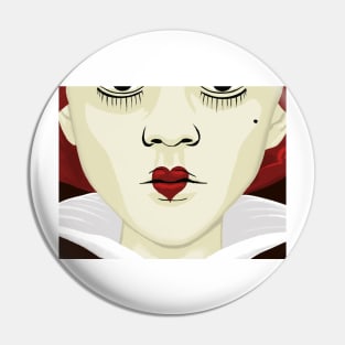 Queen of hearts face Pin