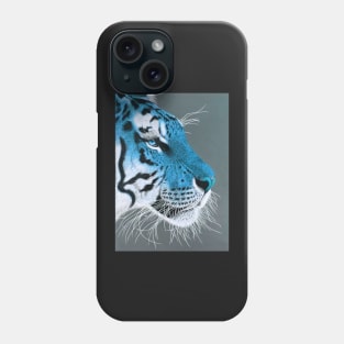 Cerulean blue and white siberian tiger Phone Case