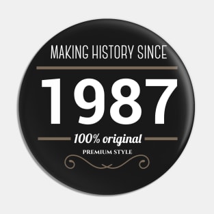 Making history since 1987 Pin