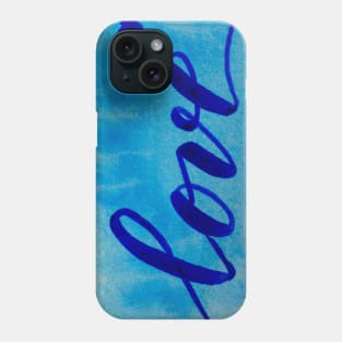 Valentine's Day Watercolor Love – blue Phone Case