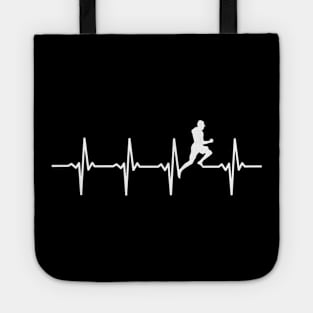 Mens Runners Heartbeat Gift For Male Joggers Gift Idea Tote