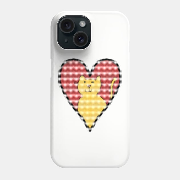 My Valentines Day Cat Filled with Hearts Phone Case by ellenhenryart