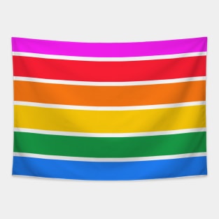 Bright rainbow stripes - horizontal Tapestry